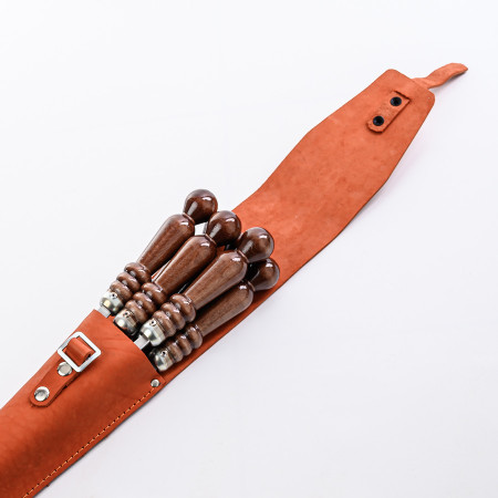 A set of skewers 670*12*3 mm in an orange leather case в Сургуте