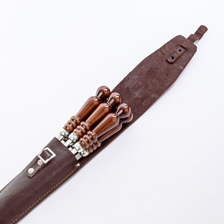 A set of skewers 670*12*3 mm in brown leather case в Сургуте