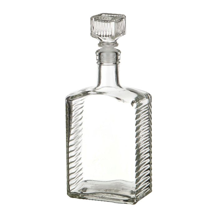 Бутылка (штоф) "Кристалл" стеклянная 0,5 литра с пробкой  в Сургуте
